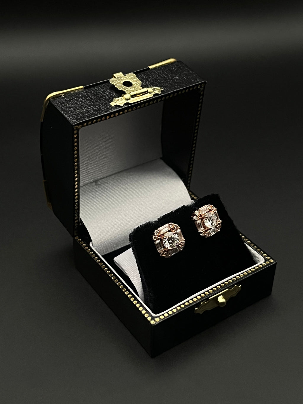 Rosé Baguette Earrings