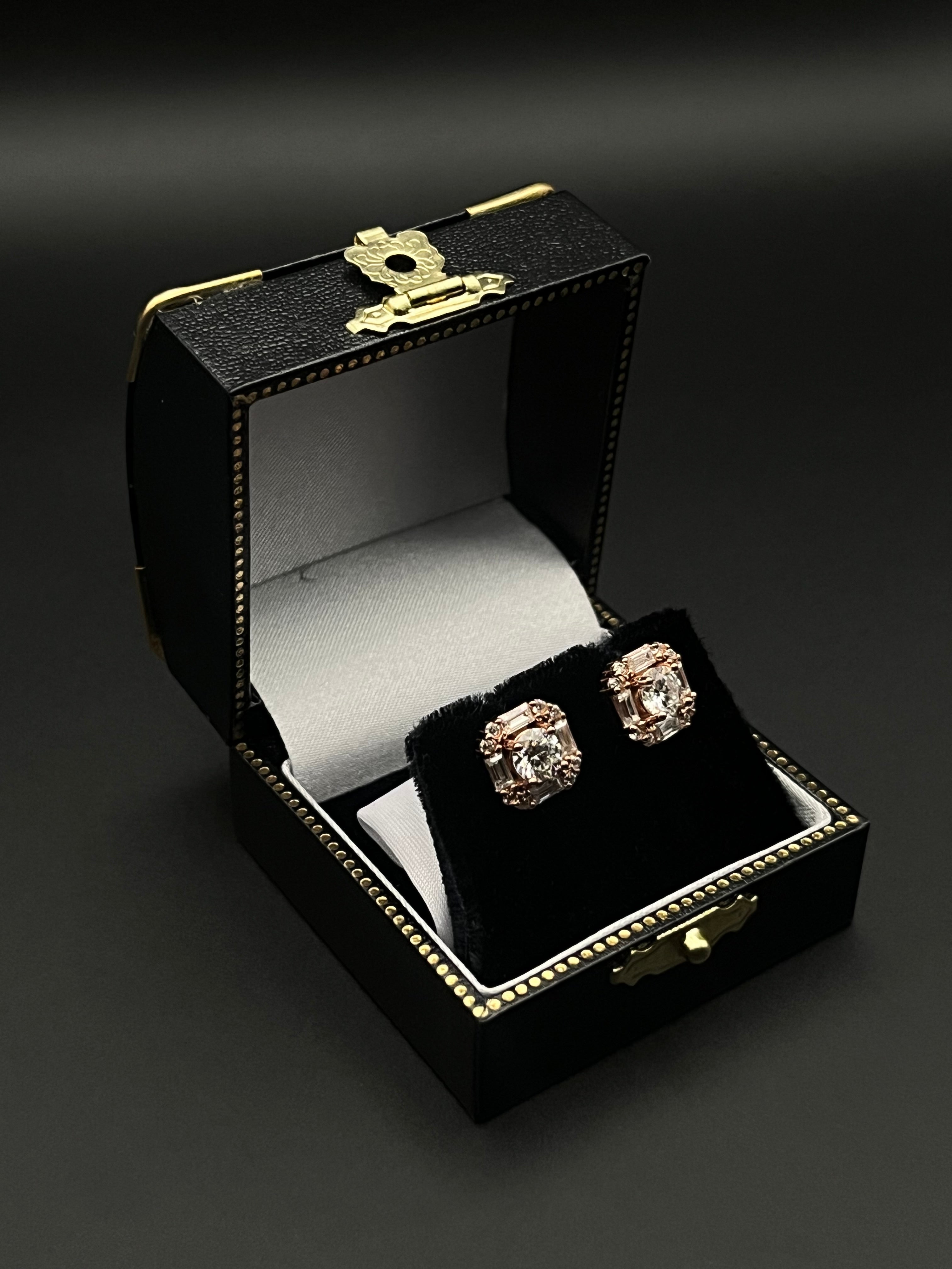 Rosé Baguette Earrings